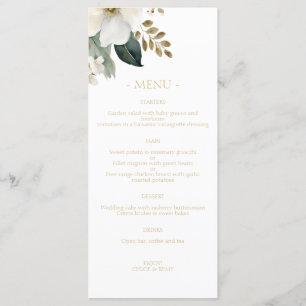 Elegant   Floral Watercolor & Foliage Wedding Menu