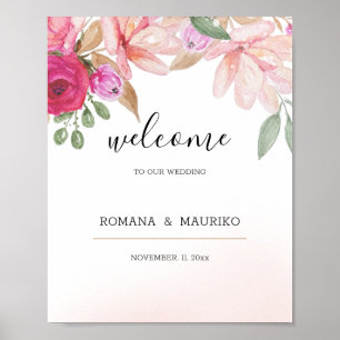 Elegant Floral Watercolor Hand-painted Poster