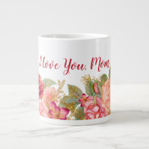 Elegant Floral Watercolor "I Love You Mum"