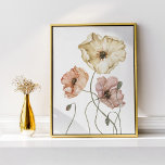 Elegant Floral Watercolor Icelandic Poppies  Poster<br><div class="desc">Immerse yourself in the ethereal beauty of Iceland with our mesmerising watercolor wild botanical poppy wall art poster print. Discover a whimsical fusion of boho vibes and delicate details. Our design captures the beauty of nature with a soft natural colour palette with a dreamlike elegance. Our handcrafted, hand-drawn watercolor pieces...</div>
