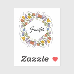 Elegant Floral Watercolor Personalized Name 