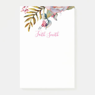 Elegant Floral Watercolor Post-it To-do List Post- Notes