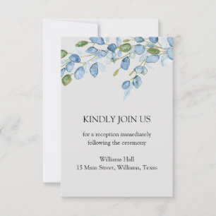 Elegant floral watercolor reception card