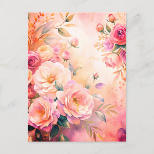 Elegant Floral Watercolor Thank You Card Custom