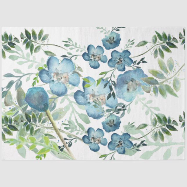 Elegant Floral Watercolor Tissue Paper (Front)