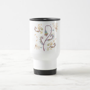 elegant floral watercolor travel mug