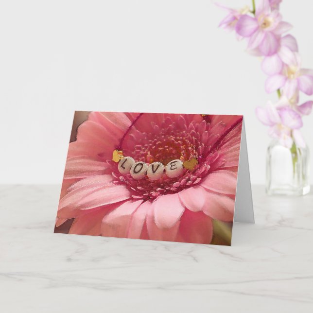 Elegant Floral Watercolor Valentines Card (Orchid)