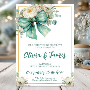 Elegant floral watercolor wedding invitation