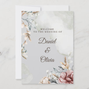 Elegant Floral Watercolor Wedding Invitation Card