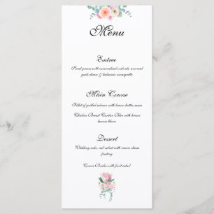 Elegant Floral Watercolor Wedding Menu
