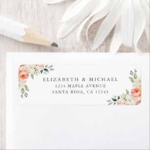 Elegant Floral Watercolor Wedding Return Address