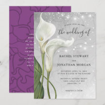 Elegant Floral Watercolor White Calla Lily Wedding