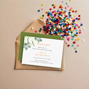 Elegant Floral Wedding  After Party Enclosure Card