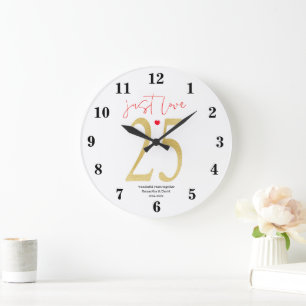Elegant Floral Wedding Anniversary  Gift  Large Clock