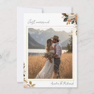 Elegant Floral Wedding Announcement Card