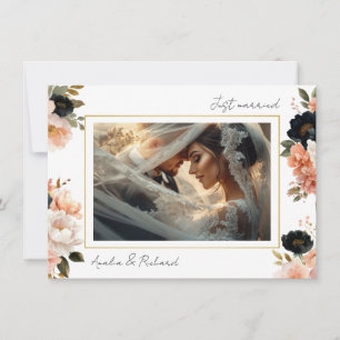 Elegant Floral Wedding Announcement Card