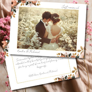 Elegant Floral Wedding Announcement Card