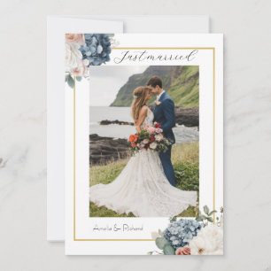 Elegant Floral Wedding Announcement Card
