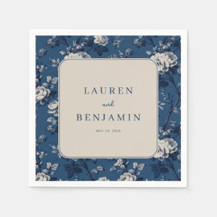 Elegant Floral Wedding Announcement Napkin