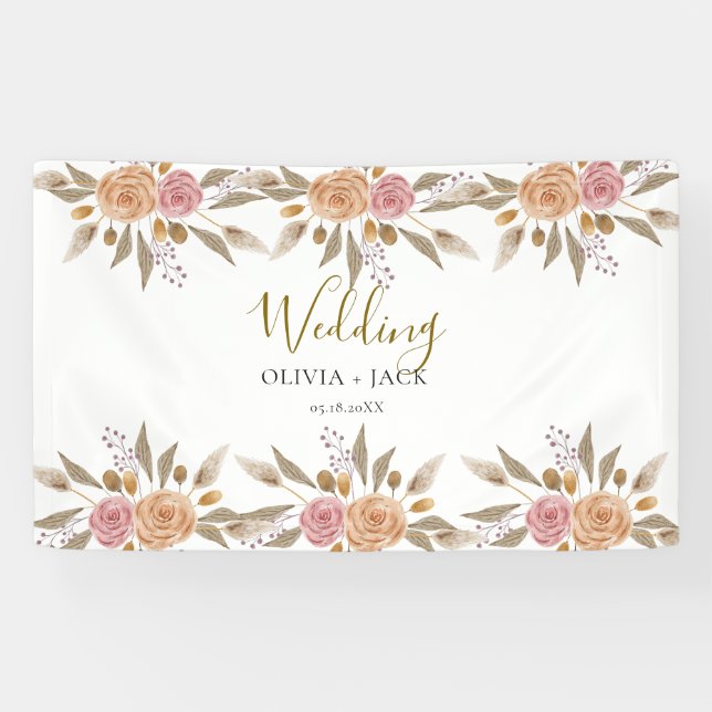  Elegant Floral Wedding Banner (Horizontal)