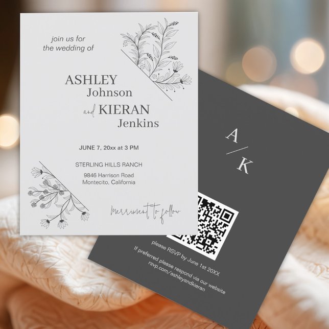 Elegant Floral Wedding Budget Invitation Flyer (Creator Uploaded)
