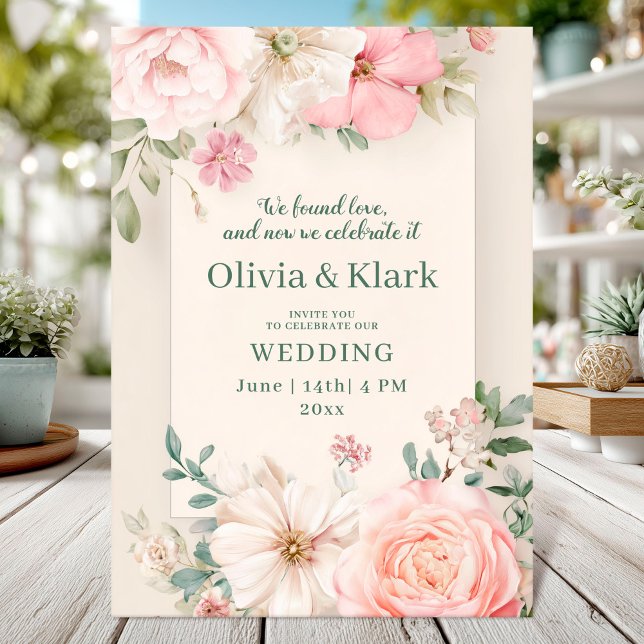 Elegant floral wedding card design (Creator Uploaded)