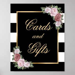 Elegant Floral Wedding Cards and Gifts Sign