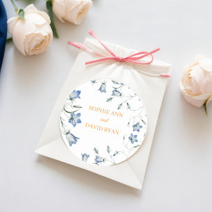Elegant Floral Wedding Classic Round Sticker