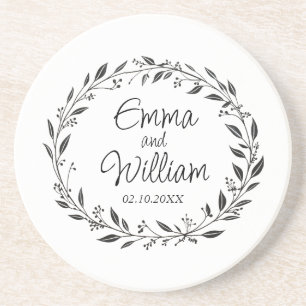 Elegant floral wedding coaster