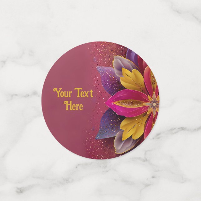 Elegant Floral Wedding  Confetti (Small Front)