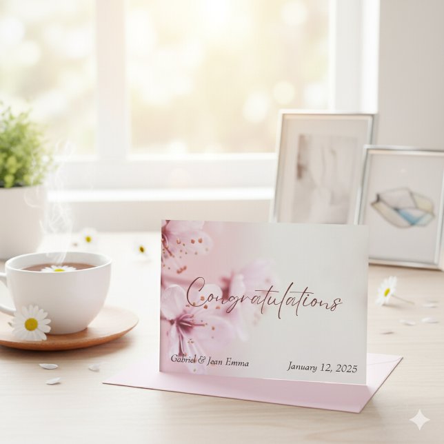Elegant Floral Wedding Congratulations Card (Creator Uploaded)