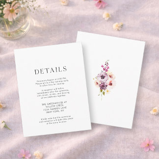 Elegant Floral Wedding Details Card