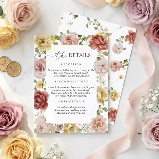 Elegant Floral Wedding Details Enclosure Card (Creator Uploaded)