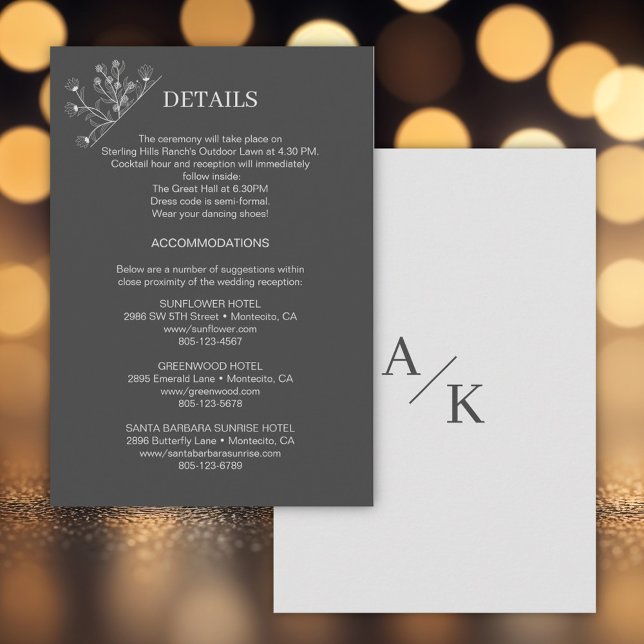 Elegant Floral Wedding Details  Enclosure Card (Creator Uploaded)