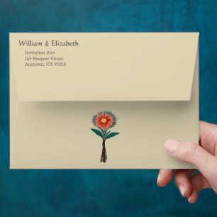 Elegant Floral Wedding Envelope