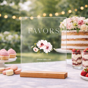 Elegant Floral Wedding Favor Sign