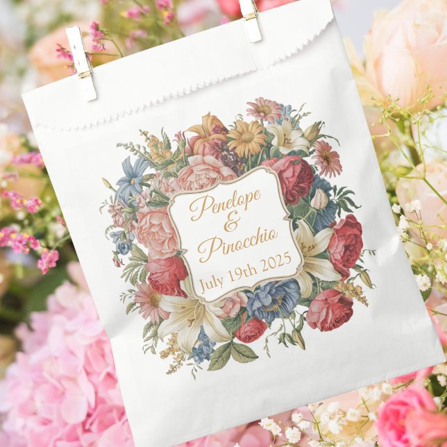 Elegant Floral Wedding Favour Bag (Creator Uploaded)
