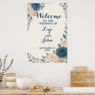 Elegant Floral Wedding Foam Board Sign