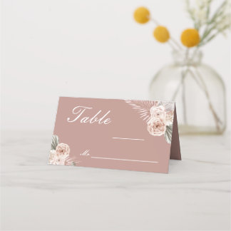 Elegant Floral Wedding Folded Place Card