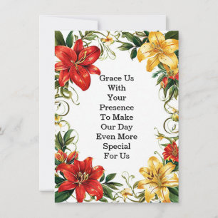 Elegant Floral Wedding Frame Invitation