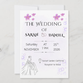 Elegant Floral Wedding Invitaion Invitation