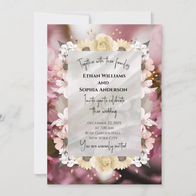 Elegant Floral Wedding Invitation (Front)