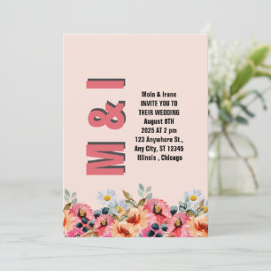 Elegant Floral Wedding Invitation