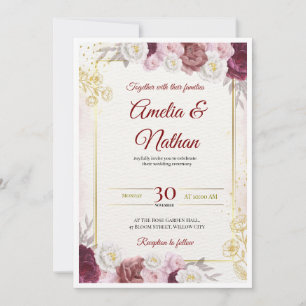 Elegant Floral Wedding Invitation