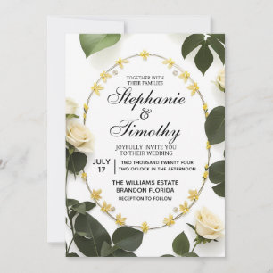 Elegant Floral Wedding Invitation