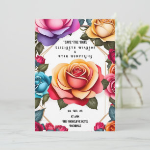 Elegant Floral Wedding Invitation 