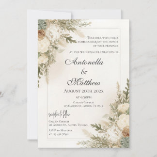 Elegant Floral Wedding Invitation