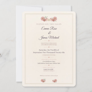 Elegant Floral Wedding Invitation
