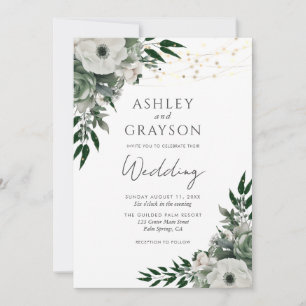 Elegant Floral Wedding Invitation