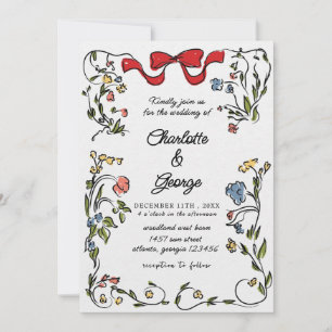 Elegant  Floral Wedding Invitation